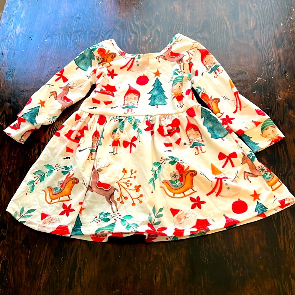 The ruffled rose Christmas dress